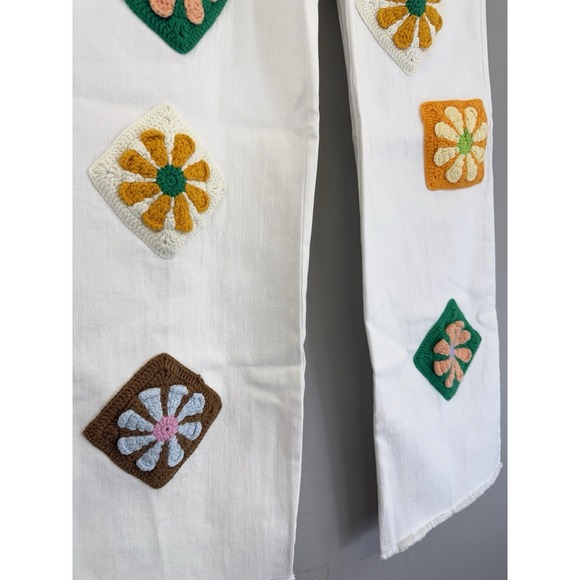 Sadie & Sage Stretch Denim Jeans XS (26) Crochet Full Bloom High Rise - Picture 2 of 11